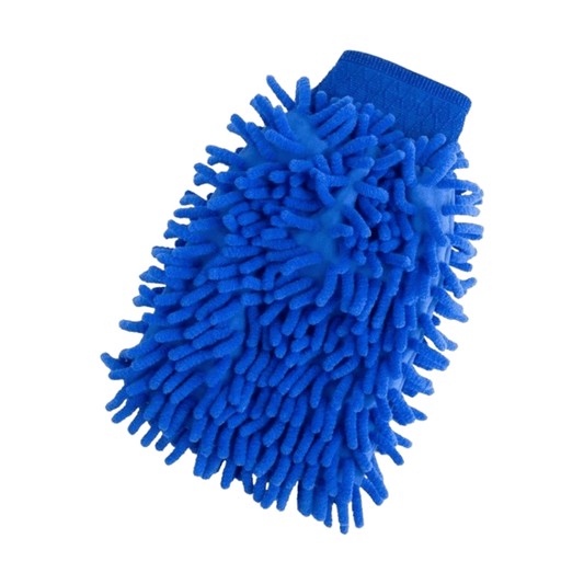 Guante Esponja De Lavado Microfibra Azul